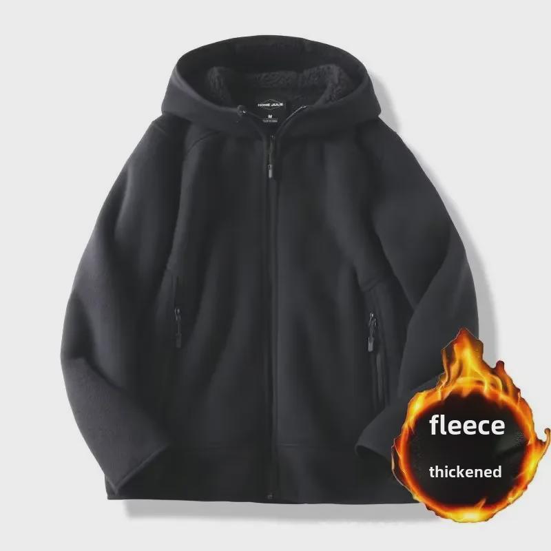 Мужская высококачественная теплая зимняя бархатная куртка с капюшоном