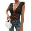 Women's New Comfortable and Versatile Lace Sleeveless Sexy Solid Colour Jumpsuit