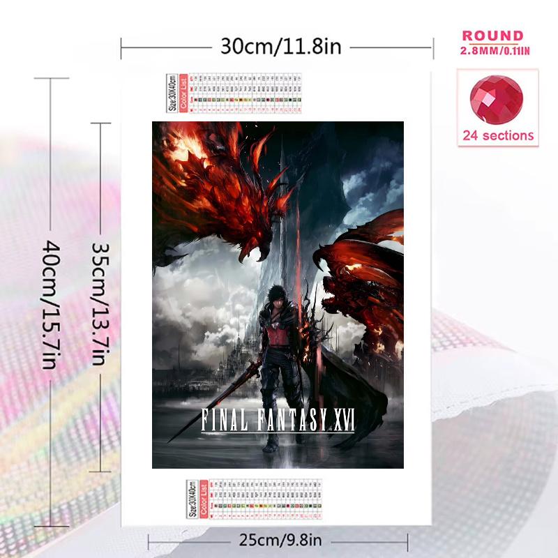 Final Fantasy 100% Round Full Drill 5D DIY Diamond Painting Embroidery Cross Stitch Rhinestone Décor