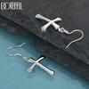 925 Sterling Silver Cross Pendant Piercing Earrings Fashion Wedding Jewelry