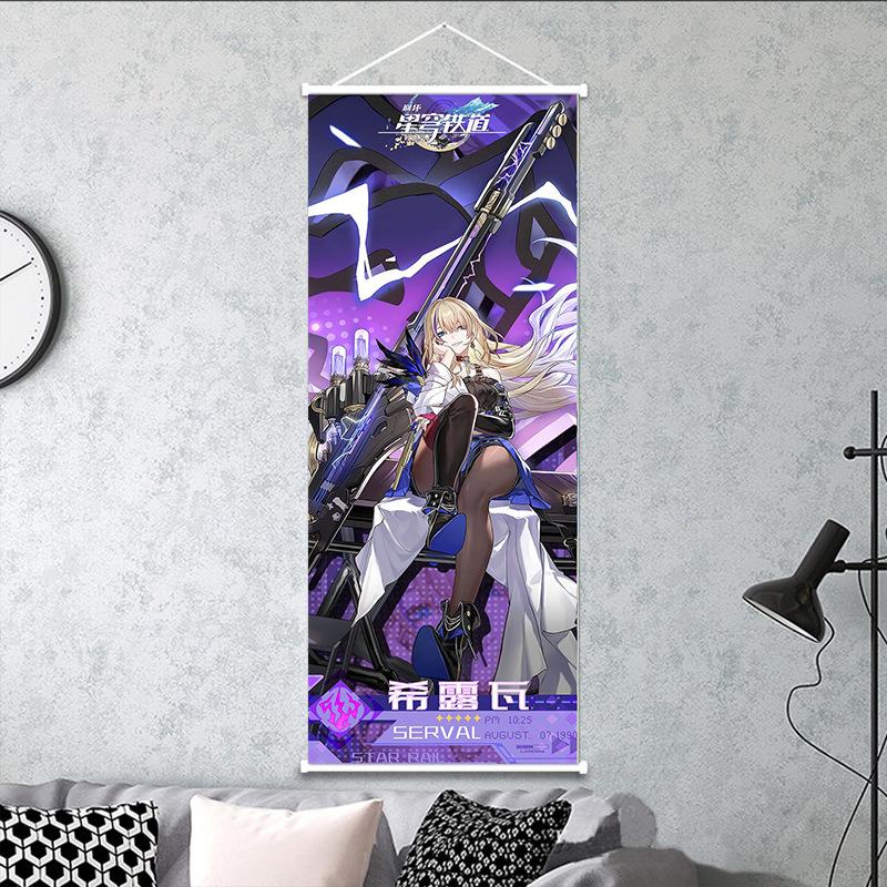 25x75 см Honkai Star Rail подвесная картина Kafka DanHeng персиковая кожа декоративный свиток