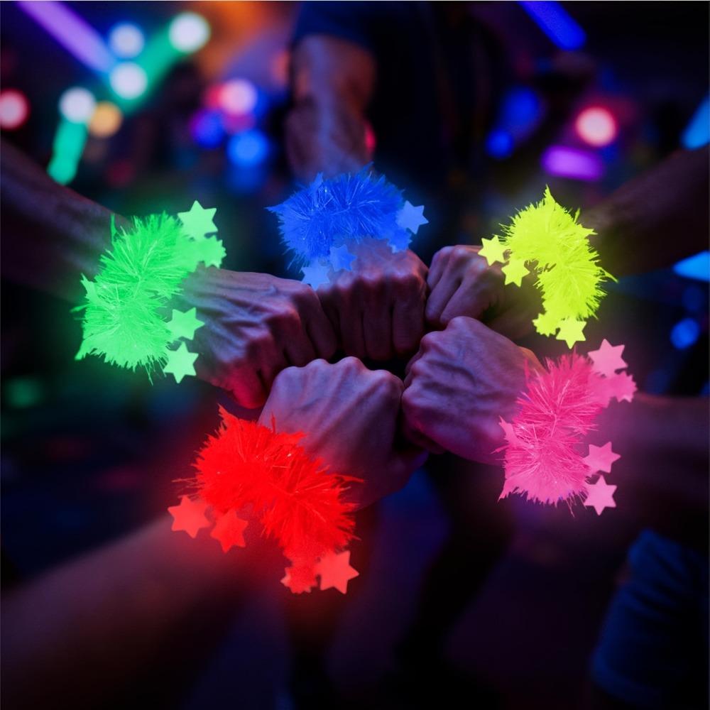 5pcs Shimmering Party Decorations Props Glowing Lightweight Plastic Wristbands Birthdays