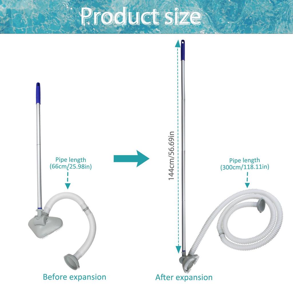 Handheld Pool Vacuum Cleaner Set ABS Portable Efficient Deep Cleaning Swimming Pool Cleaner for Pools Hot Tubs and Spas