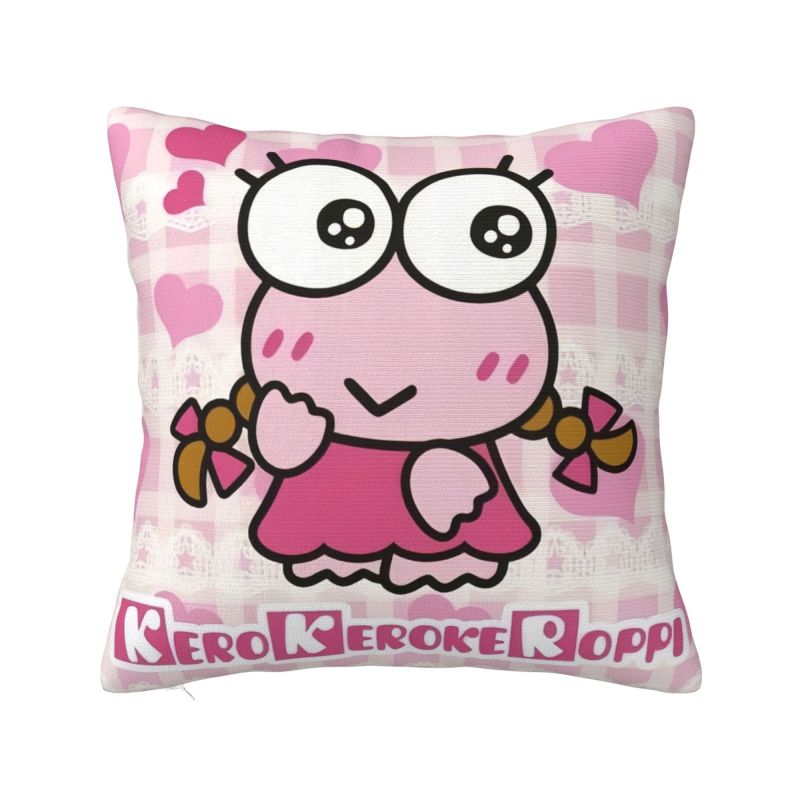 Custom Game Keroppi No Daibouken Cartoon Luxury Pillow Cover Decoration Kawaii Anime Frog Cushions for Sofa