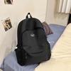 Solid Color Student Schoolbag Women's Large Capacity Backpack Travel Backpack