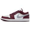 Air 1 Low Cherrywood Red Men Sneakers White Cement-Grey 553558-615