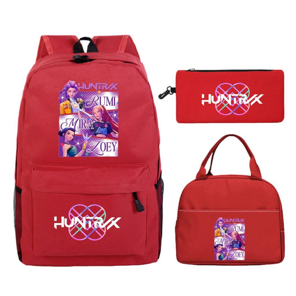 Animation Cartoon Peripheral Three-Piece Schoolbag Campus Primary And Secondary School Students Leisure Backpack Pencil Bag Lunch Bag