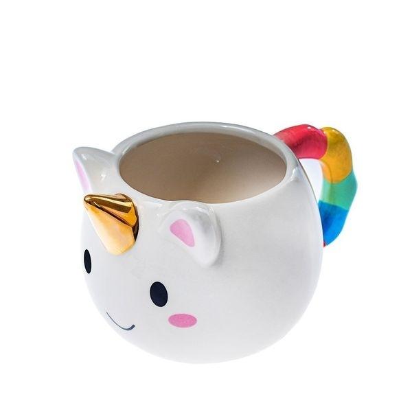 Rainbow Unicorn Cup Golden Horn Unusual Original Mug