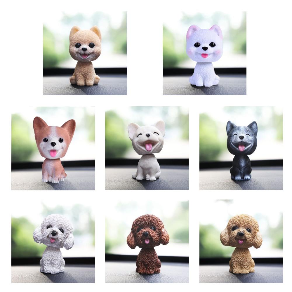 1PC 8 Styles Car Interior Resin Nodding Puppy Car Swing Toys Dashboard Ornament Shaking Head Dog