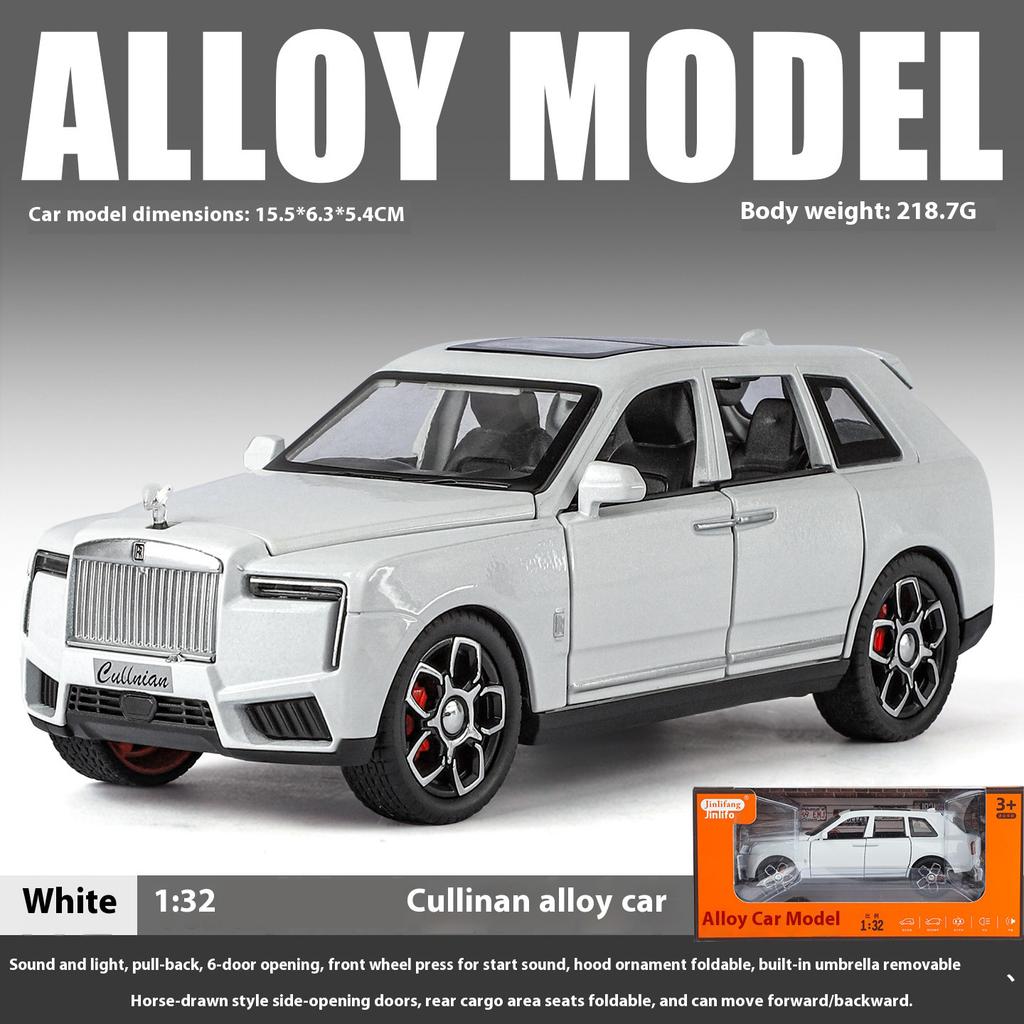Металлическая модель Rolls-Royce Cullinan 1/32, Изысканное настольное украшение, Лучший коллекционный предмет для энтузиастов моделей автомобилей, Подарок на Хэллоуин