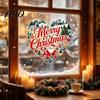 Santa Claus Wall Stickers Merry Christmas Window Cling, Heart Shaped Sticker with Xmas Creative Holiday Home Accents Tree Balls, Winter Static