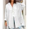 Большие размеры Весна и лето Женская однотонная свободная повседневная рубашка с лацканами