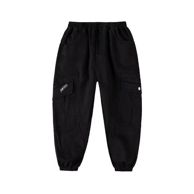 Весенние и осенние брюки-карго для мальчиков, брюки с карманами, детские джоггеры, средние и большие брюки, леггинсы, спортивные брюки с принтом, повседневные брюки для детей и мальчиков