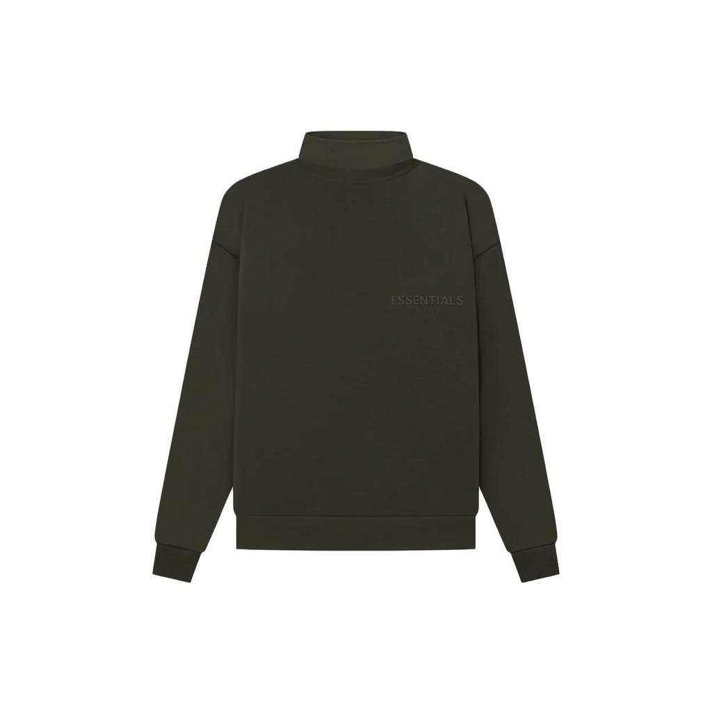 Fear of God Essentials Essentials SS23 Thick Warm Turtleneck Sweater With Front Logo Embroidery Men Sweater Off-Black FOG-SS23-074