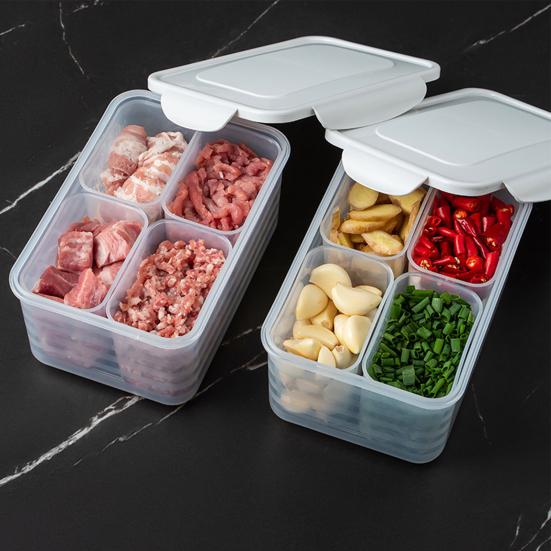 1 Set Beige Color Storage Holder Tight Sealing Great Side Dish Food Container Box