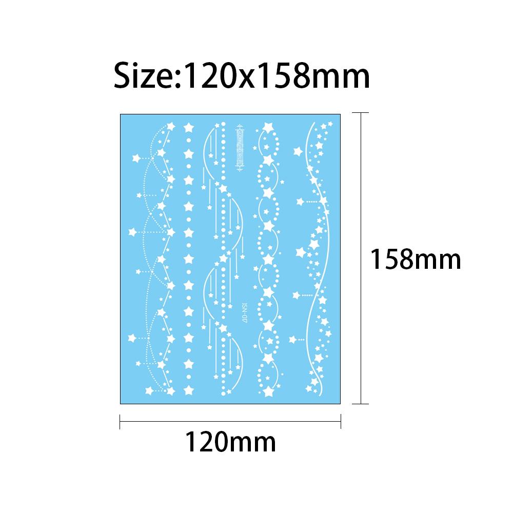1 лист белой хны для татуировки, светящаяся синяя временная татуировка для руки
