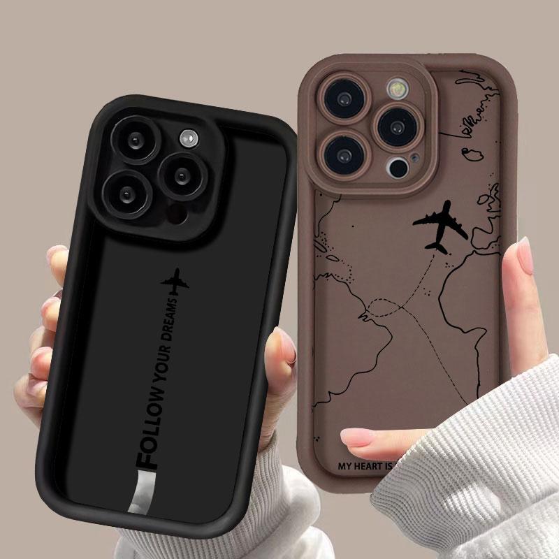 Чехол для телефона с изображением маршрута самолета, вдохновленный путешествиями, для iPhone 11 13 Pro Max 16 15 14 12 XS X XR 7 8 Plus, противоударный силиконовый чехол Funda