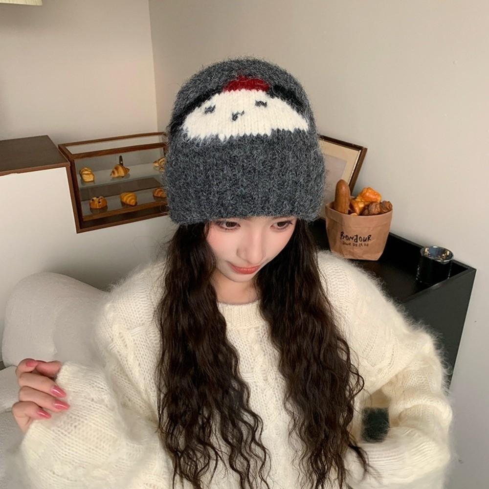 Ear Protection Outdoor Knitted Beanie Hat Warm Winter Beanie Hat  Girls
