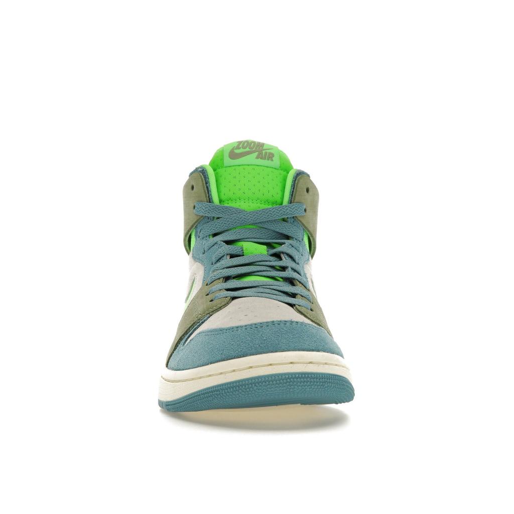 Air Jordan 1 High Zoom Comfort 2 University Blue Volt Женские кроссовки Бело-Оливковые DV1305-433