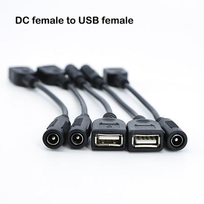 Кабель-конвертер USB 2.0 (мама) на DC (мама) 5.5x2.1 мм, 10 см, разъем питания 5521, адаптер 5.5x2.1, кабель для зарядки 5 В