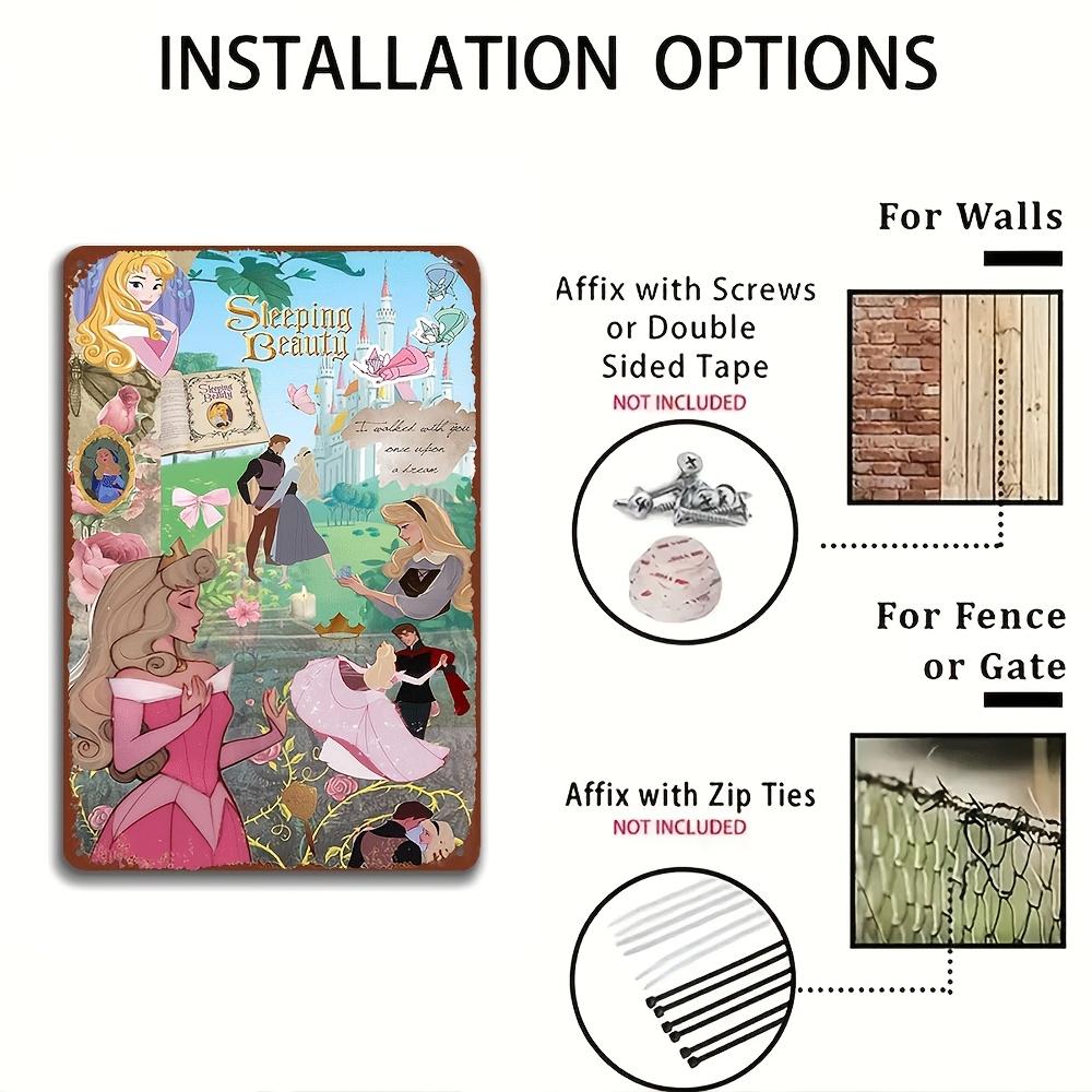 1pc Sleeping Beauty Aurora & Maleficent Themed Iron Wall Art - 20.32x30.48 cm, Officially Licensed, Vintage Decor for Home, Bar,