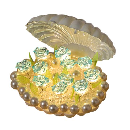 Роза Ночник Цветок Лампа Ракушка Свет Роза Спальня Настольные Лампы Теплый Свет Атмосферы Уникальные Подарки для Женщин Ее Подруги Жены