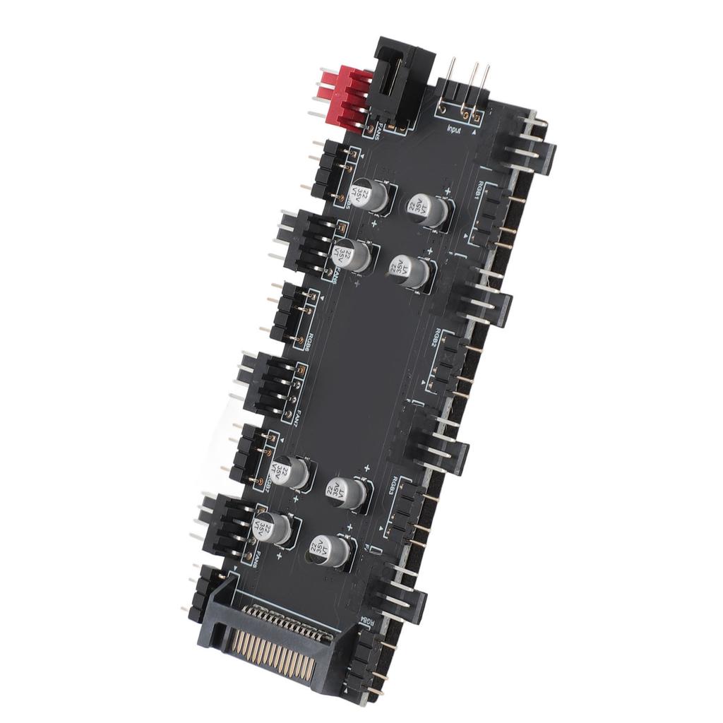ARGB PWM 2 in 1 Hub 8 Way 5V 3 Pin ARGB HUB and 8 Way 12V 4 Pin PWM Hub for Expanding Motherboard Fan and ARGB Interface