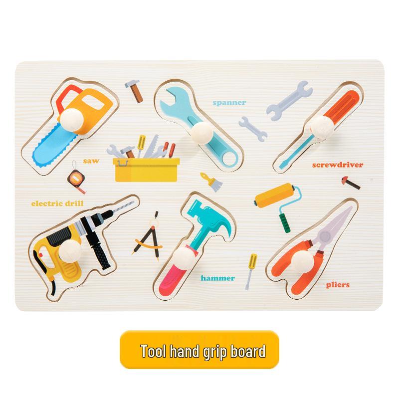 Montessori Wooden Pegboard Puzzle - Educational Toy for Letter, Number & Shape Cognition