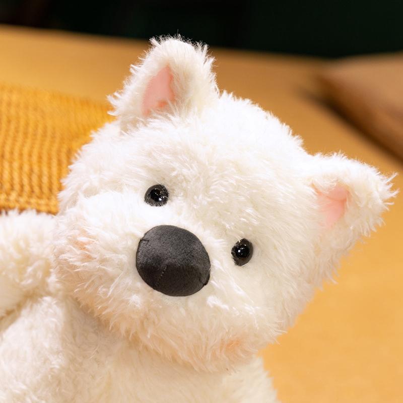 Милая пушистая плюшевая кукла Вест-Хайленд-Уайт-терьер Мягкая имитация собаки Мягкая игрушка Подарки для детей