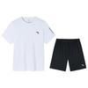 Training Series Letter Round Neck Pullover Short Sleeve T-Shirt And Shorts Casual Sports Set Men Sets Pure-White 952427201-1