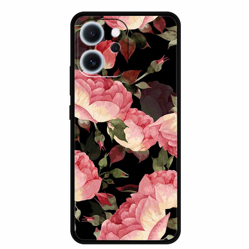 Cartoon Phone Case For Oppo Reno15 F Soft TPU Silicone Protector Relief Flower Emboss 3D Cover Funda Reno15F 15F Bumper Shield