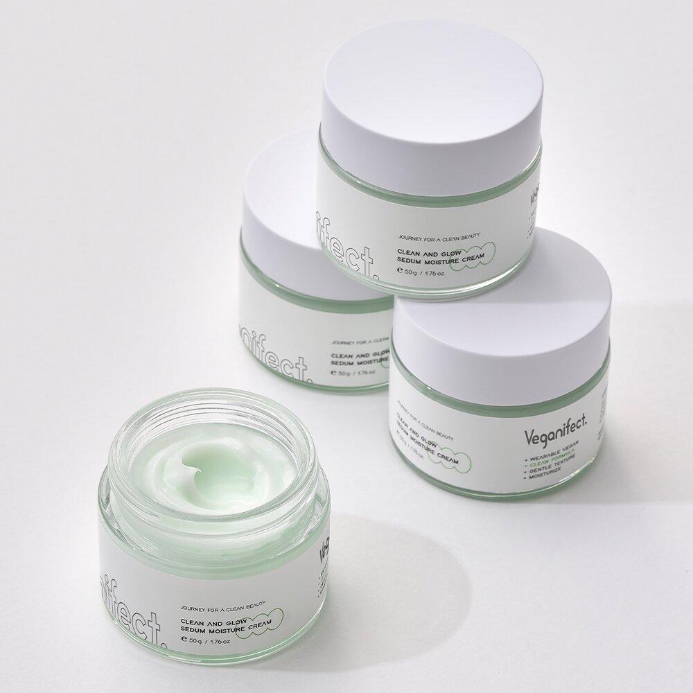 Veganifect Clean & Glow Green Sedum Увлажняющий крем 50 г