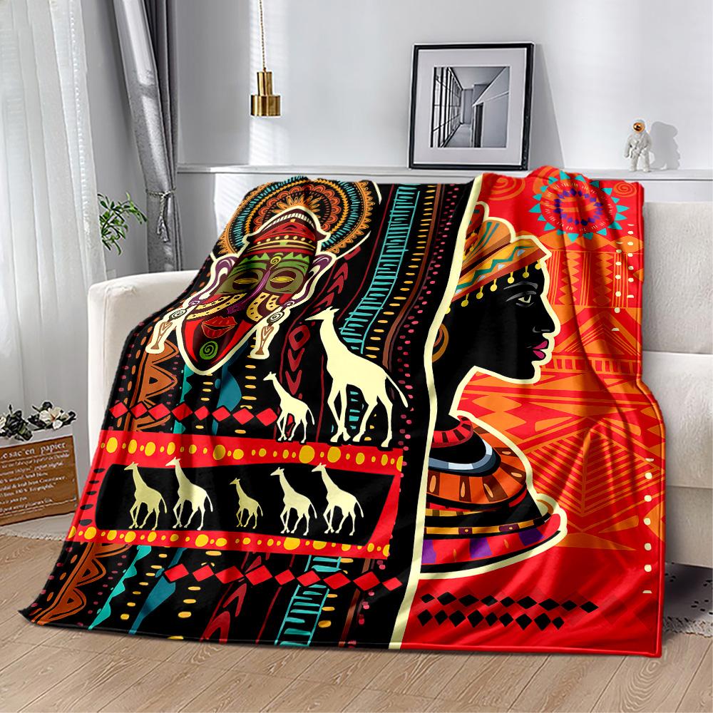 African Style Blanket Soft & Cozy Perfect for Sofa Couch Office Four Seasons Universal Warmthful Decor Perfect Gift for Relatives and Friends