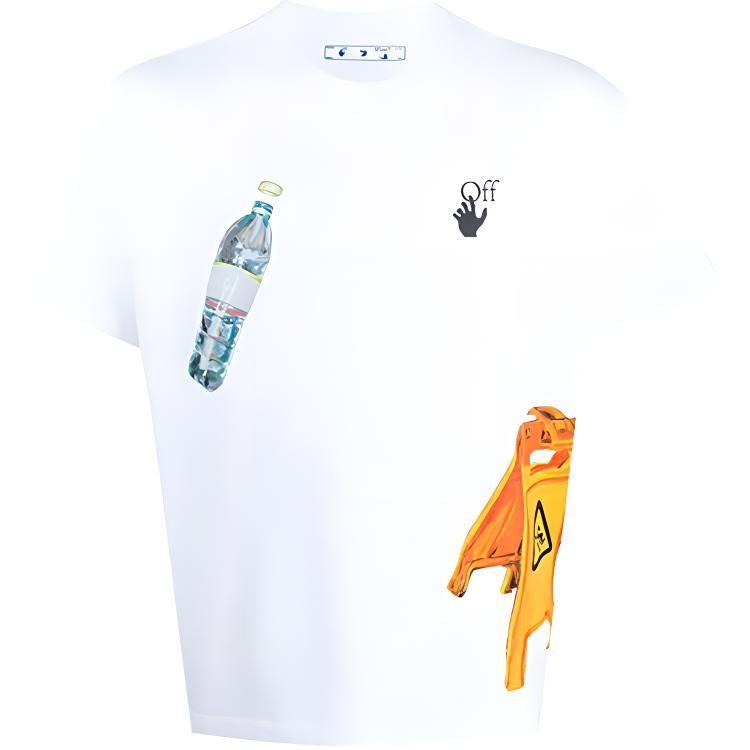 OFF WHITE FW20 Обычная футболка Мужская Белая OMAA038F20FAB0030110