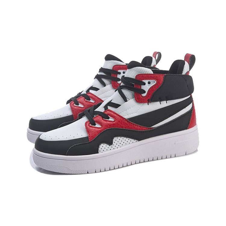 Подкладка из кожи, повседневные, нескользящие, дышащие, легкие, прочные, сбалансированные, средней высоты, детские кроссовки для скейтбординга, детские кроссовки белого, черного, красного цветов YKCR012-3