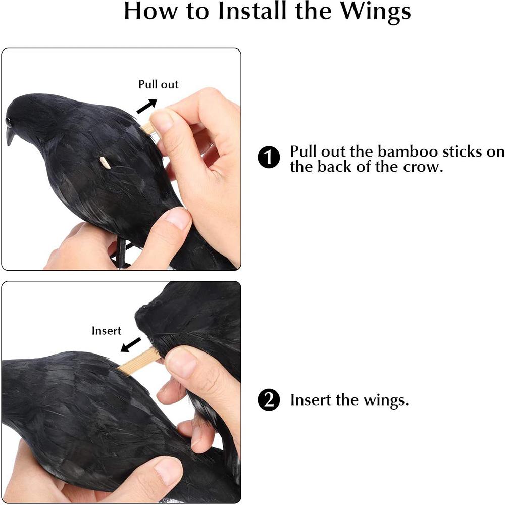 5 шт. Хэллоуин Черные вороны Реалистичные Ручной работы Перья для Домашних украшений