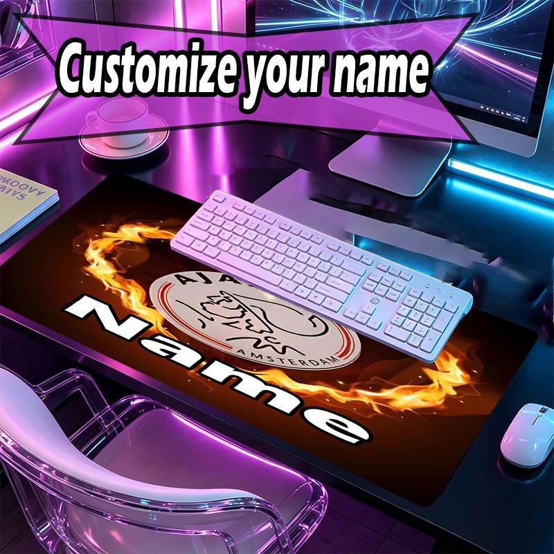 Custom Name Personalized Ajax Pattern Mousepad, Laptop PC Desk Mat, Decorative Desk Mat for Home Keyboard Pad Gift