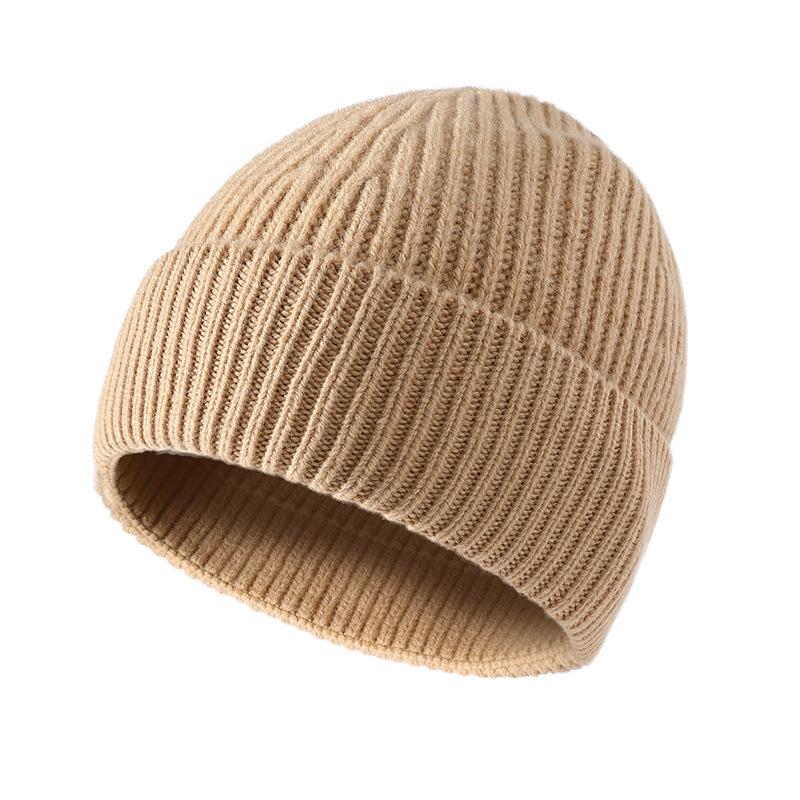 Шапка вязаная из 100% чистой шерсти, теплая шапка-пуловер, новая универсальная модная шапка от холода, защита ушей, шерстяная шапка