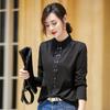 Women's 3XL Top Double-breasted Shirt Half Turtleneck Straight Women's Shirt Cardigan Fashion Korean Style Bottoming Shirt