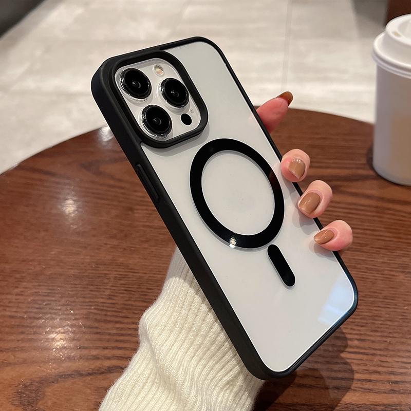 Цветная рамка прозрачный акриловый магнитный чехол для телефона iPhone 16 Pro Max 15 14 Pro 11 13 12 11 для Magsafe противоударный защитный чехол для объектива TPU прозрачный чехол