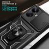 For Realme 10 Pro+ 5G Kickstand Phone Holder Sliding Camera Cover PC+TPU Phone Case