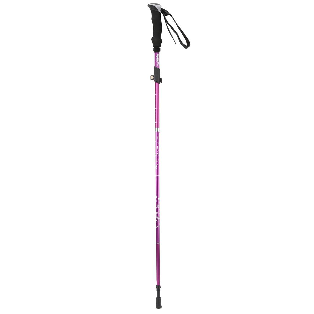 Walking Stick 5 Section Collapsible Aluminum Alloy Adjustable Folding Cane for Outdoor HikingPurple