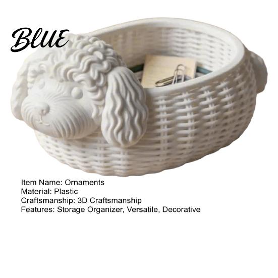 Stylish Storage Solution Plastic Creative Organizer Print 3D Poodle Shaped Decorative Ornament Home Ornament White Container for Small Objects