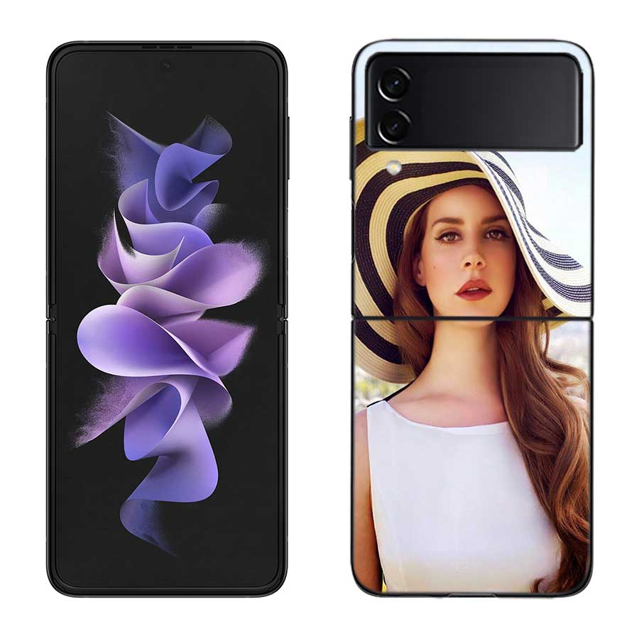 Чехол для телефона певицы Ланы Дель Рей для Samsung Z Flip 7 6 5G Galaxy Z Flip 5 4 3 Черный Жесткий Чехол для Телефона Роскошный ПК Корпус Coque