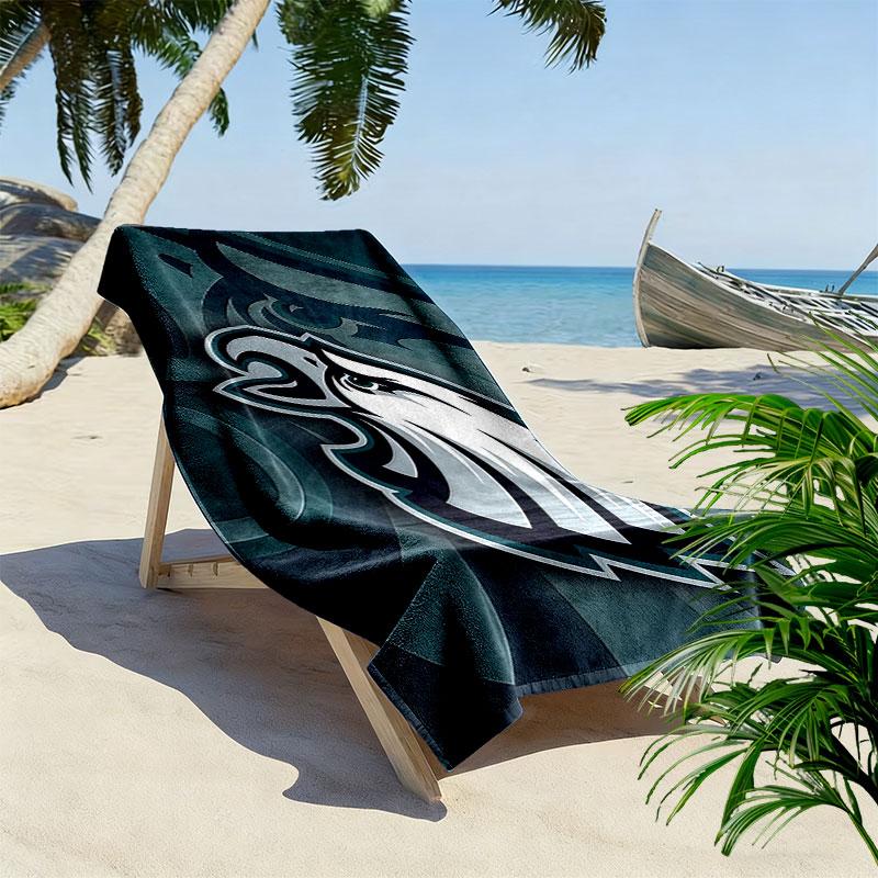 PHI Eagles Print Beach Towel, Large Soft Quick Dry Towel for Beach Camping Swimming