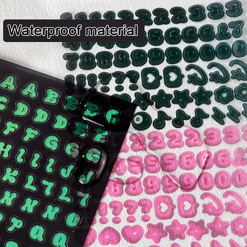 6/8 листов милые креативные лазерные наклейки с буквами, высококачественные прочные наклейки для украшения фотоальбома своими руками, канцелярские принадлежности