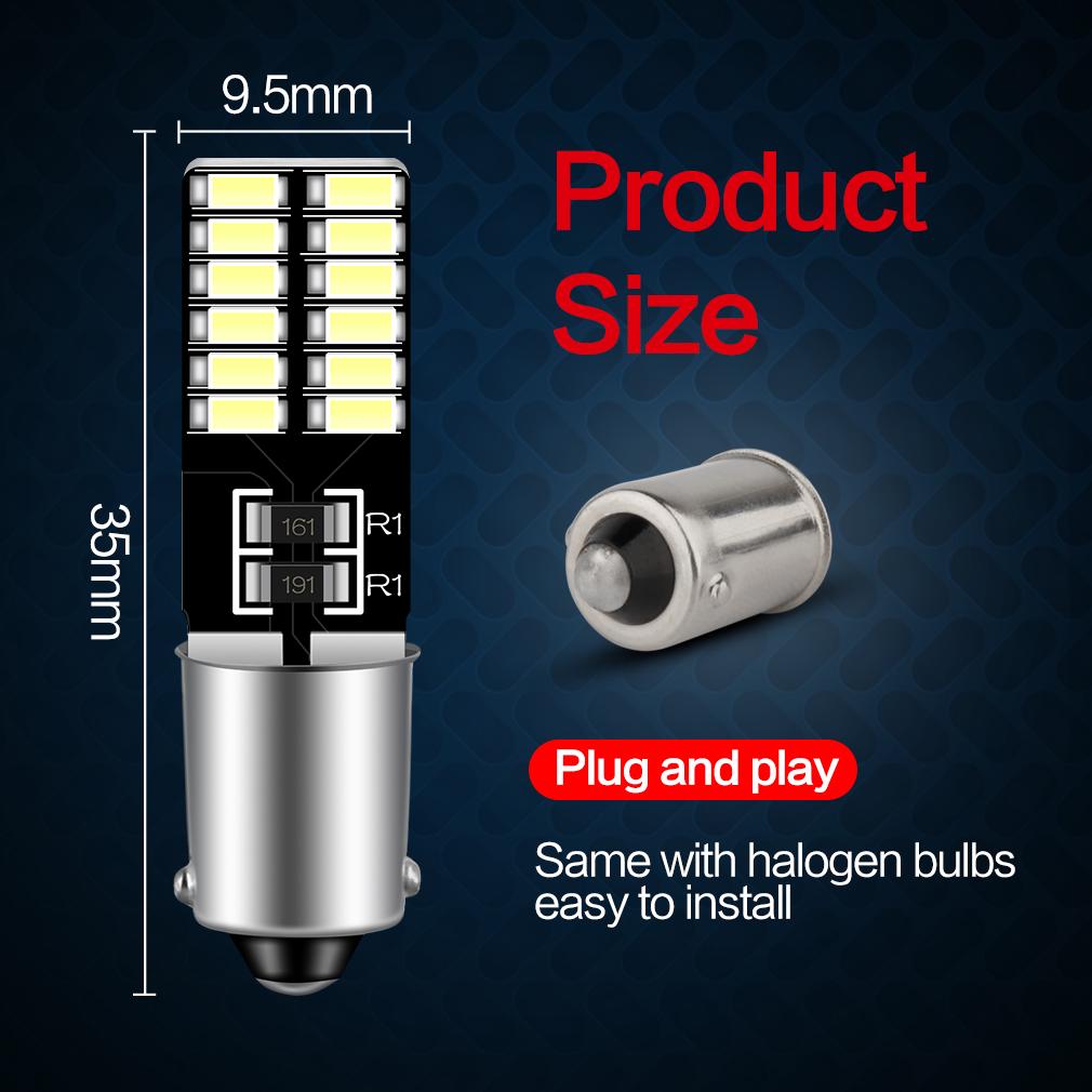 2 шт./1 шт. без ошибок Canbus T4W H6W Led BA9S светодиодная лампа 24SMD 3014 освещение салона автомобиля авто купольная лампа для чтения двери освещения номерного знака