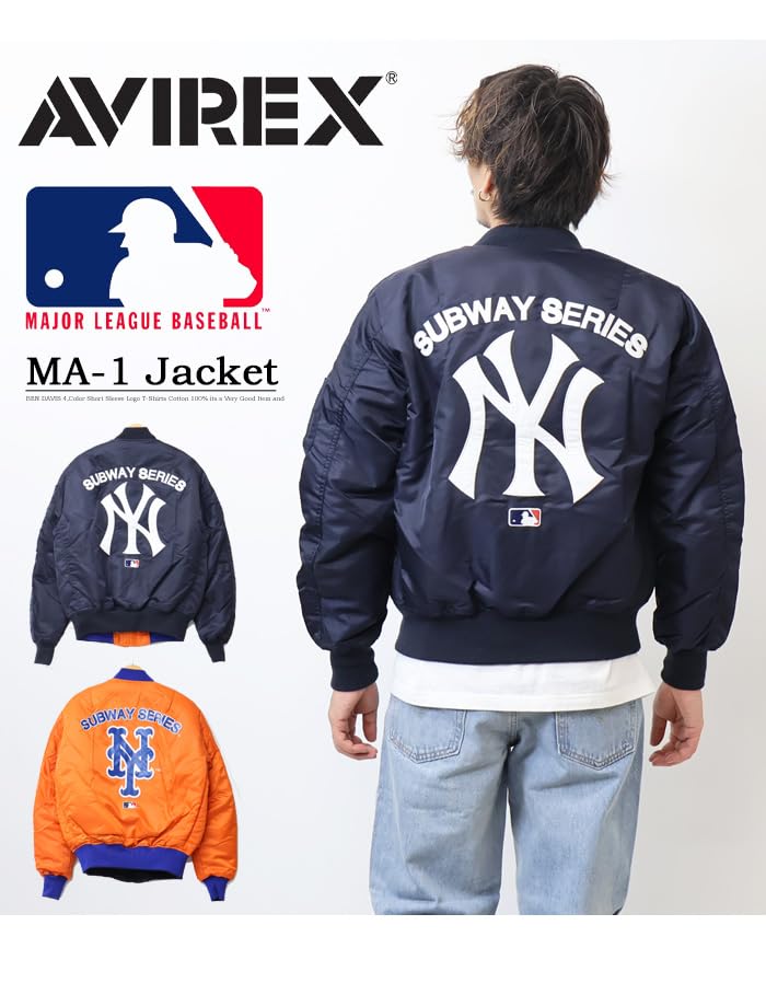 Куртка-коллаборация MLB [AVIREX] MA-1 783-3252049 (Размер M, 120 темно-синий)