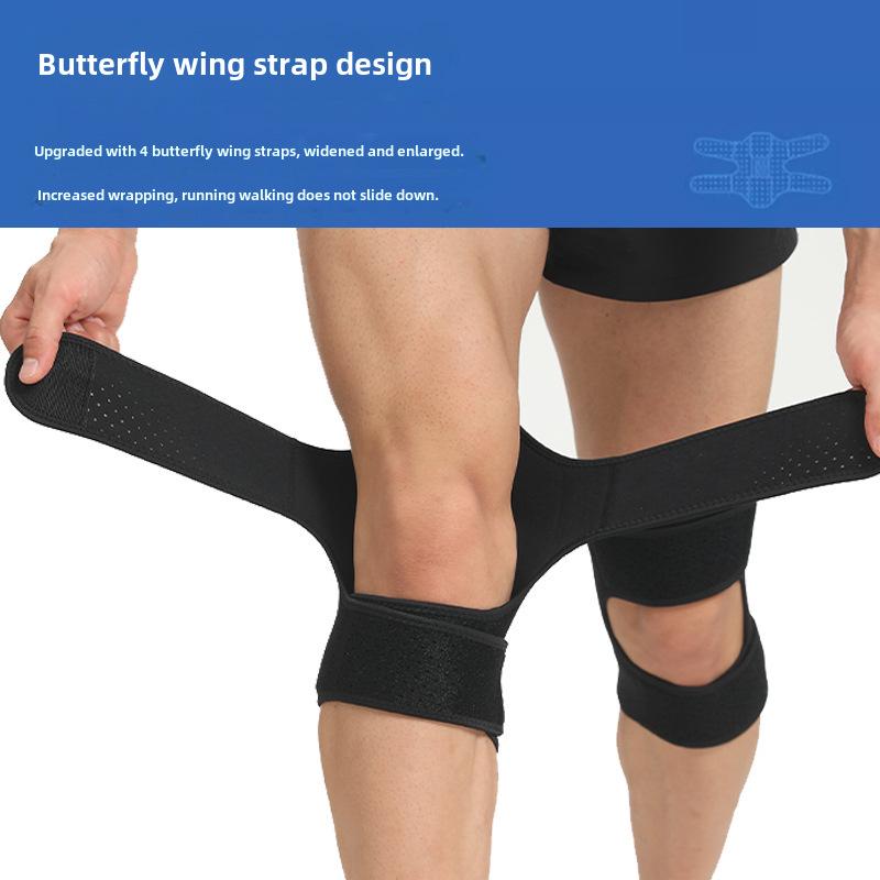 Спортивная накладка на колено с защитой надколенника: Регулируемая компрессионная поддержка при приседаниях