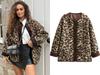 Женская модная куртка 2024 года, зимняя повседневная женская куртка для поездок на работу с леопардовым принтом из овечьей шерсти, однотонная женская верхняя одежда